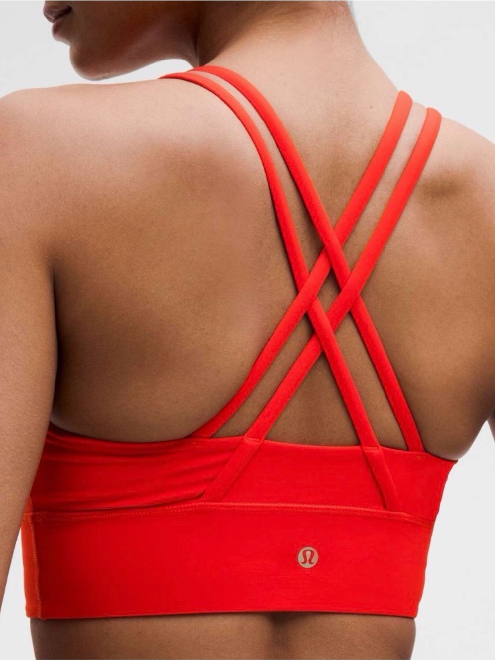 Lululemon Energy Longline Bra *Medium Support, B–D Cups size 12, Hot Heat